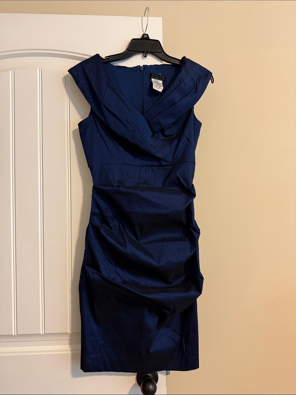Anthropologie Midnight Blue Taffeta Midi Dress